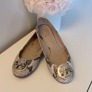Tory Burch Snake Print Flats